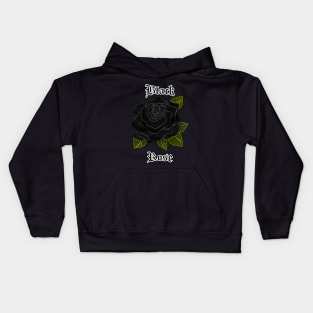 Drawn Black Rose – Gothic flower Kids Hoodie